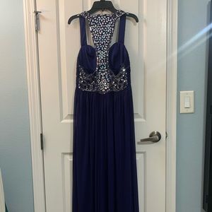 Purple prom/evening gown with beaded back
